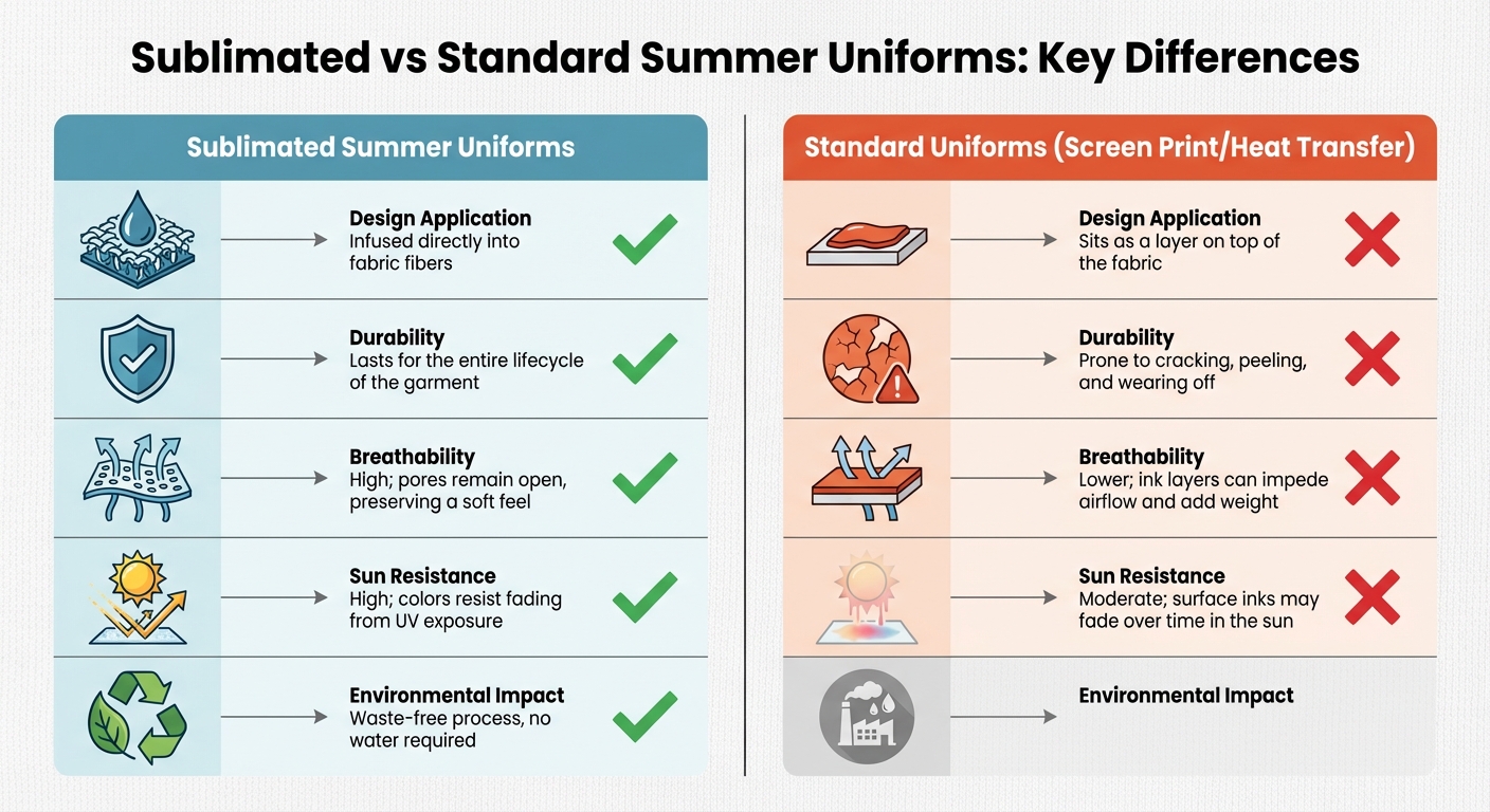Sublimated vs Standard Summer Uniforms Comparison
