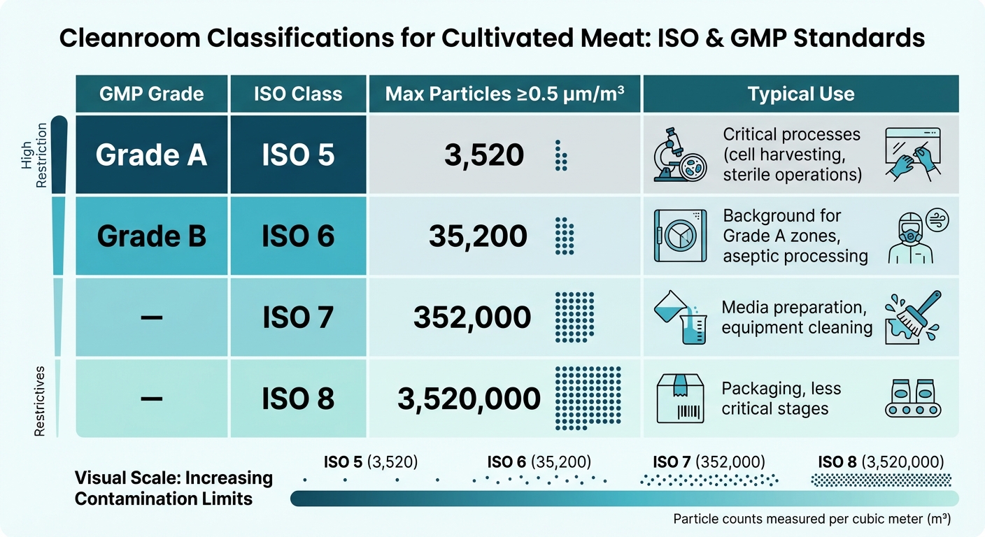GMP Cleanroom Classifications: ISO Standards and Particle Limits for Cultivated Meat Production