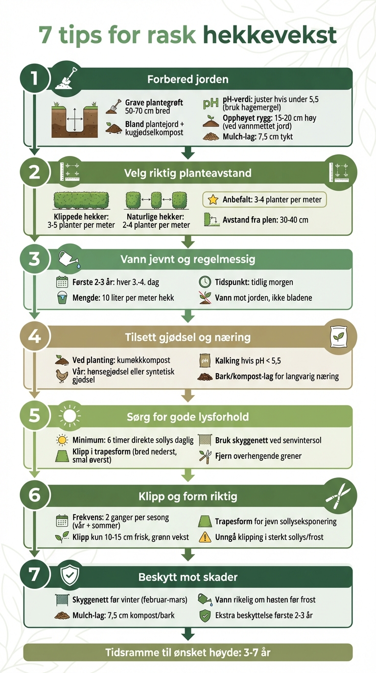7 steg for rask hekkevekst - komplett guide