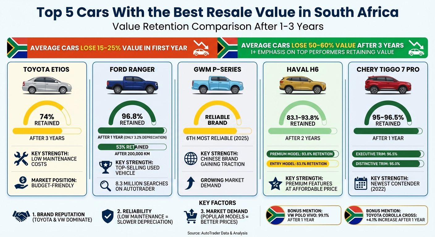 Top 5 Cars with Best Resale Value in South Africa - Depreciation Comparison