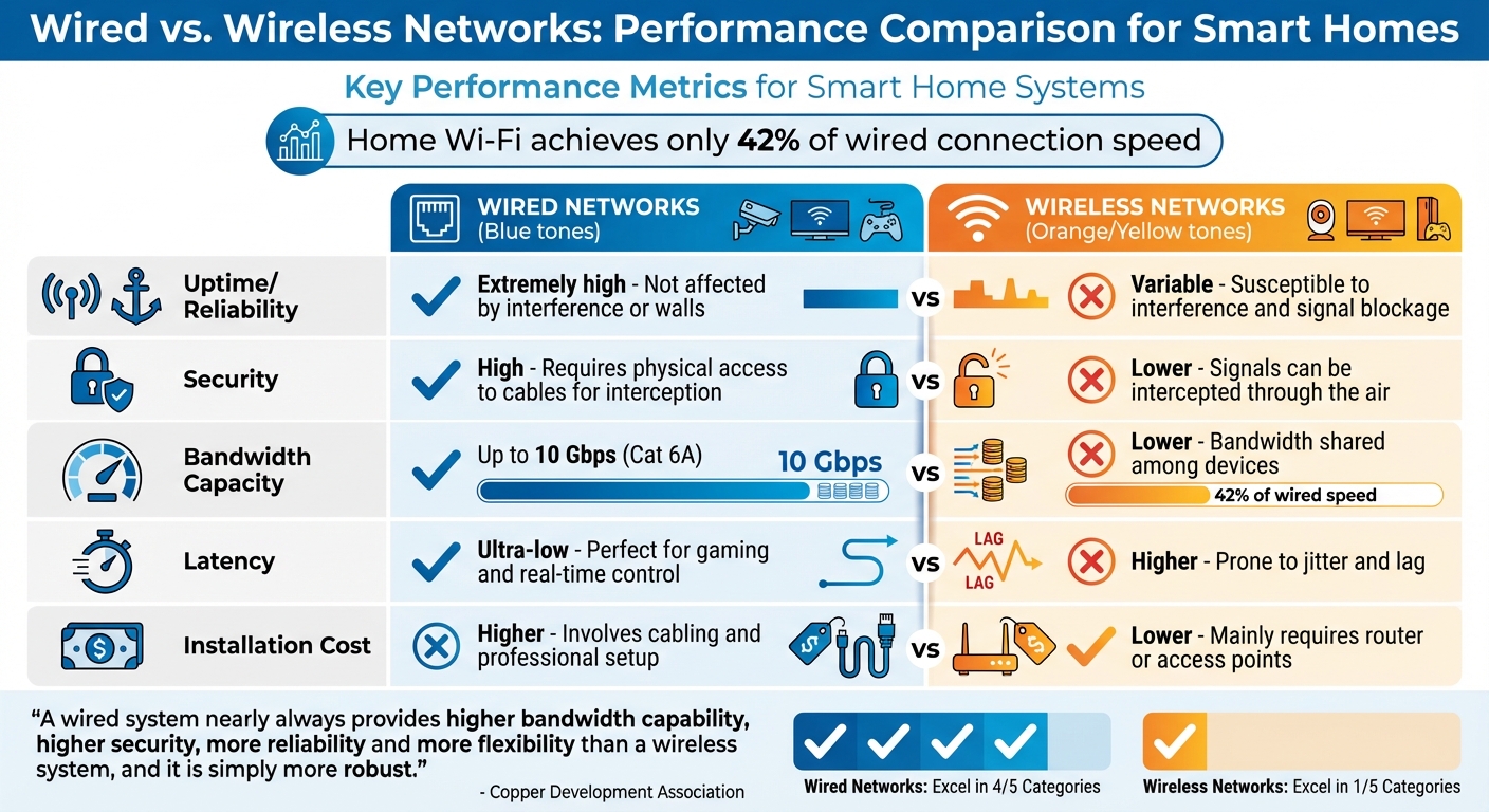 Wired vs Wireless Networks: Performance Comparison for Smart Homes