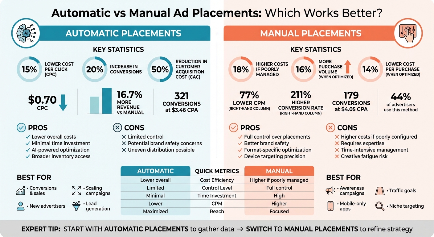 Automatic vs Manual Ad Placements: Performance Metrics Comparison