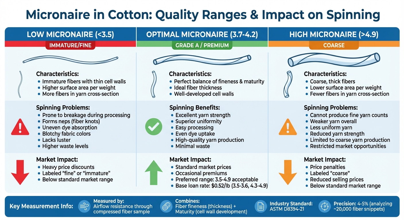 Micronaire Range Effects on Cotton Spinning Quality and Market Value