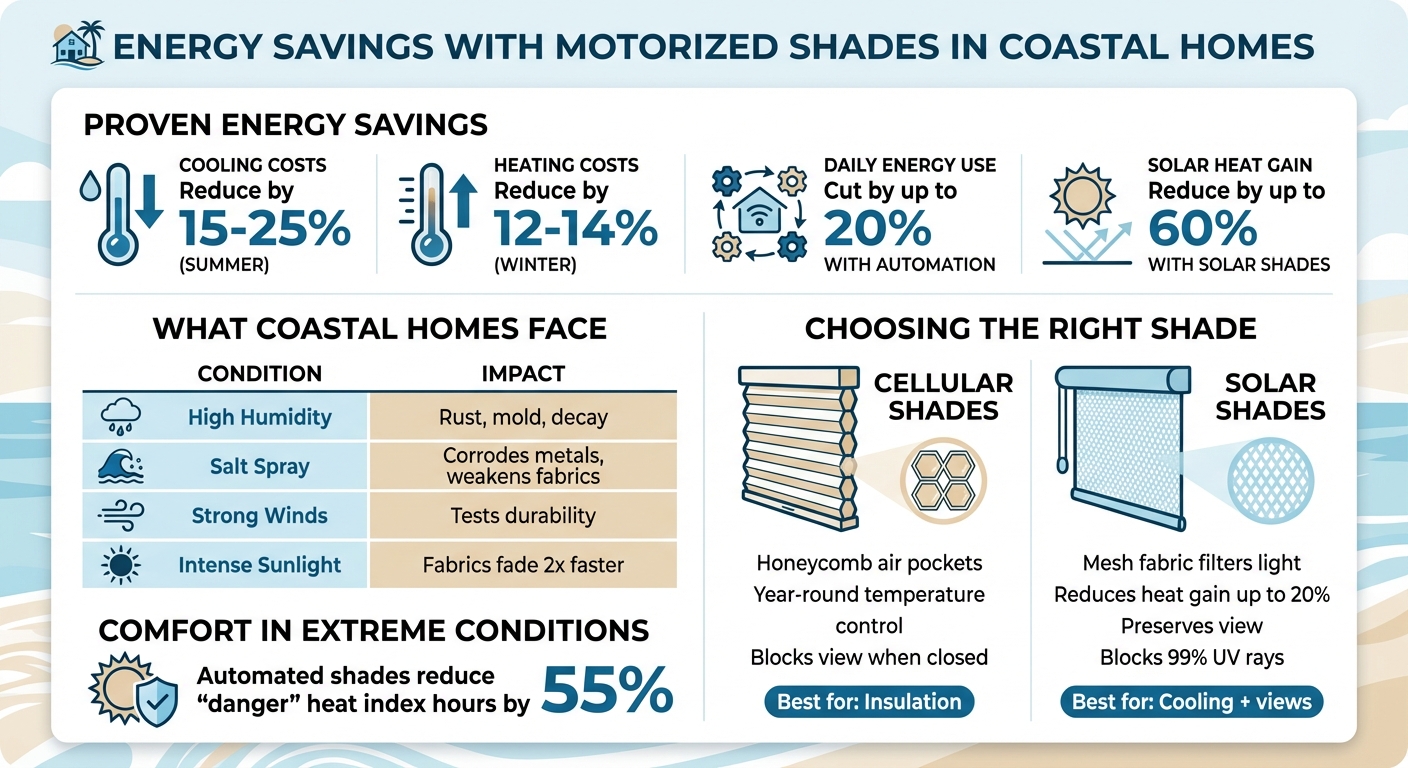 Energy Savings with Motorized Shades in Coastal Homes