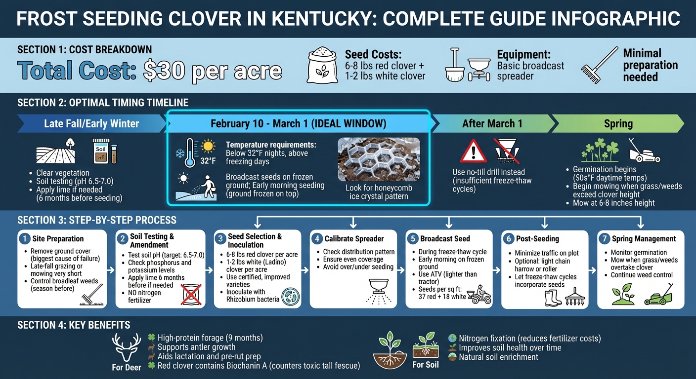 Frost Seeding Clover Timeline and Process for Kentucky Food Plots