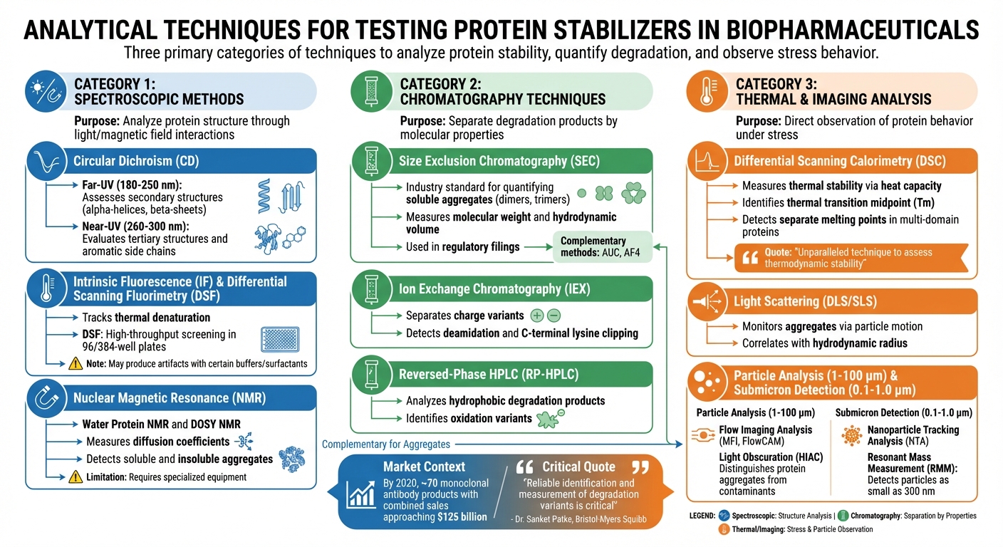 Analytical Methods for Protein Stabilizer Testing in Biopharmaceuticals
