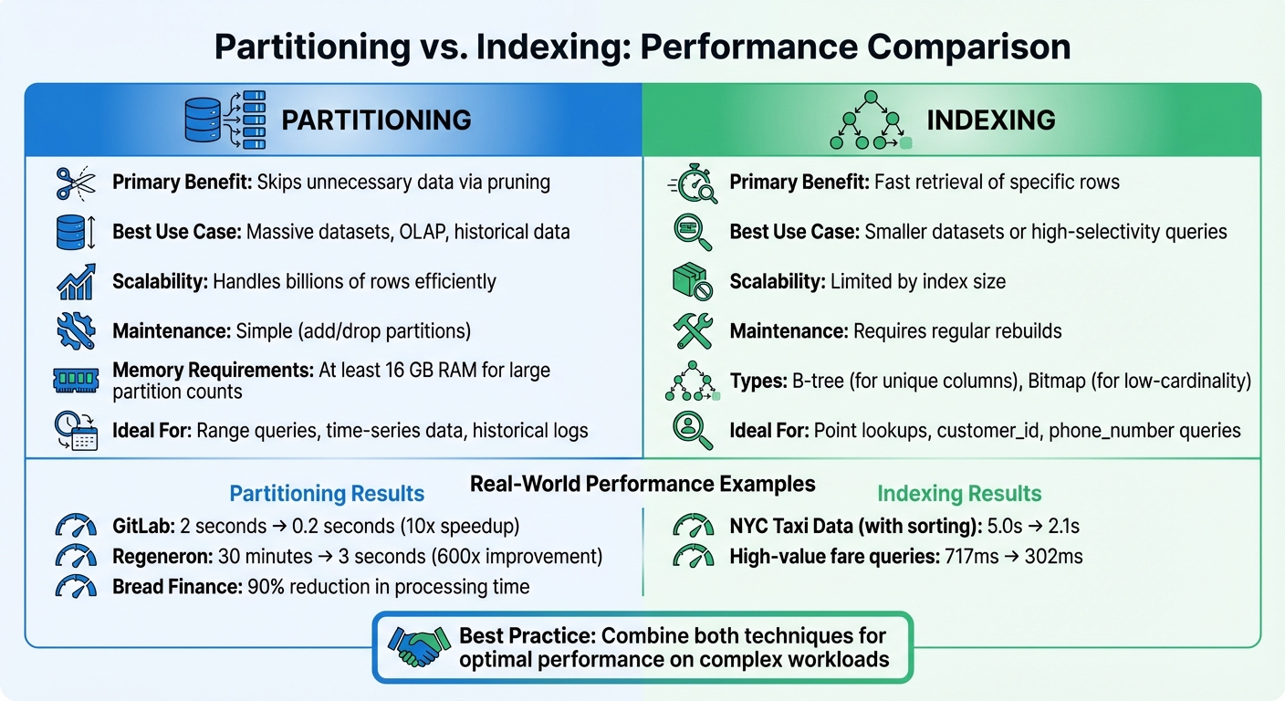 Partitioning vs Indexing: Performance Comparison for Database Optimization