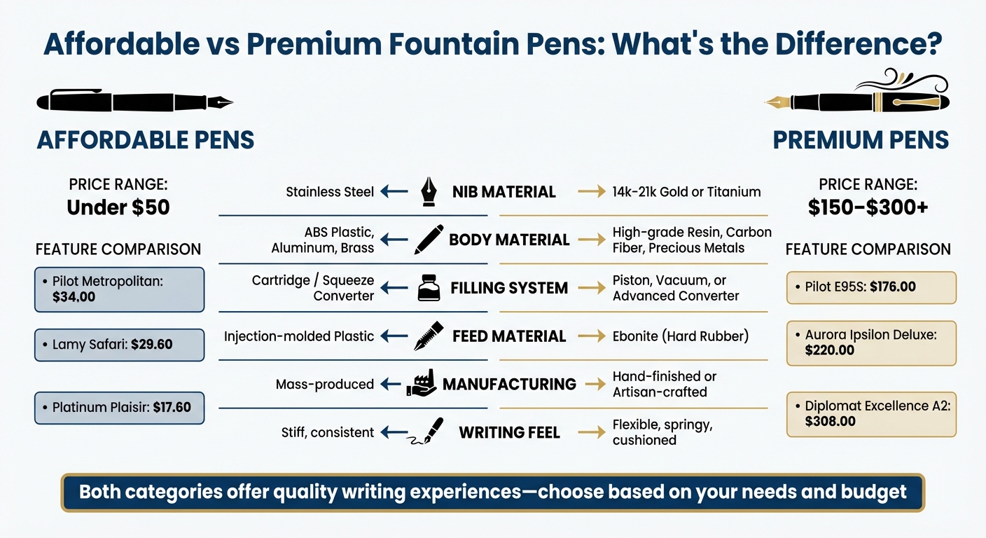 Affordable vs Premium Fountain Pens: Feature Comparison Guide