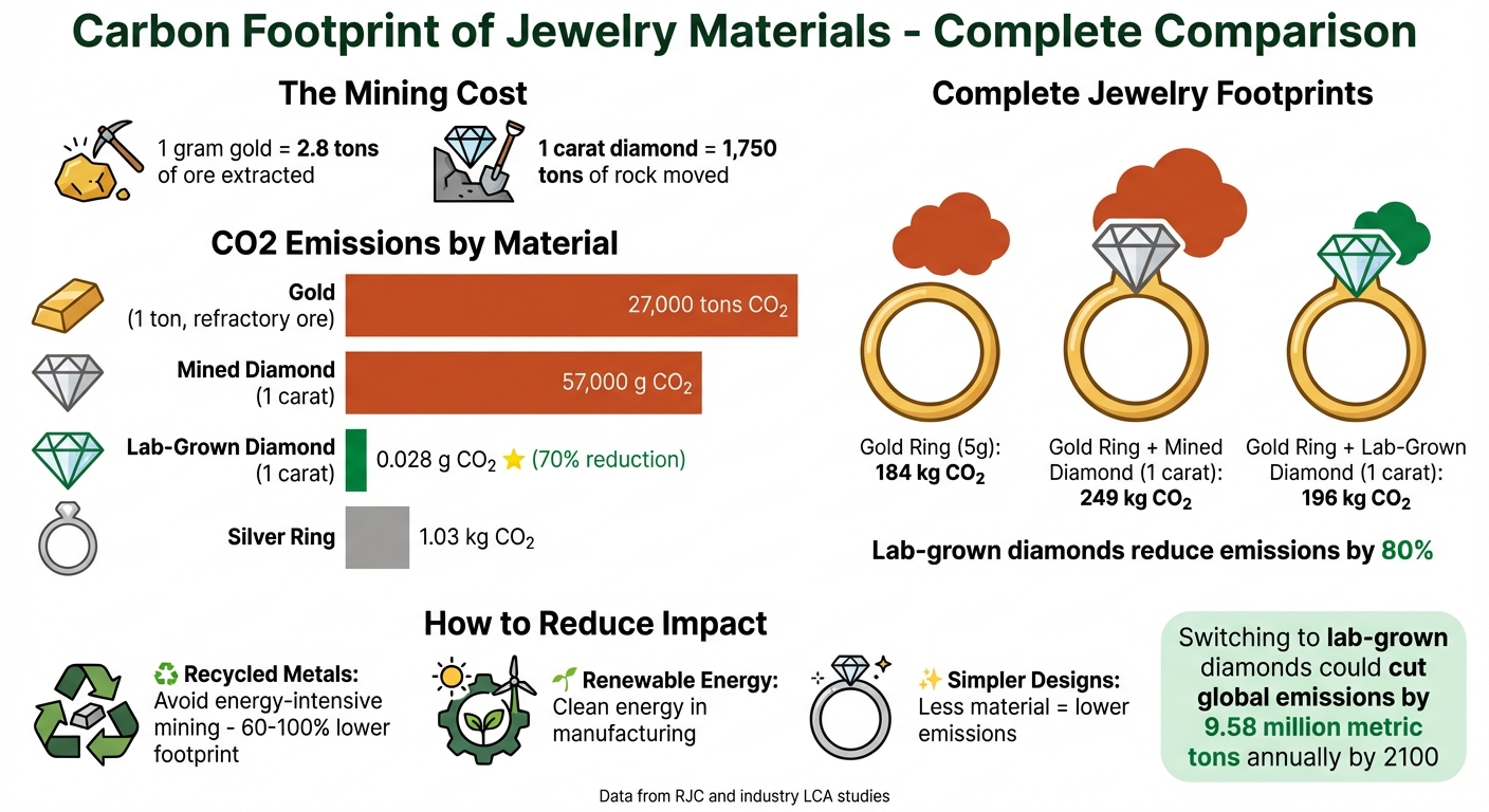 Carbon Footprint Comparison of Jewelry Materials and Types