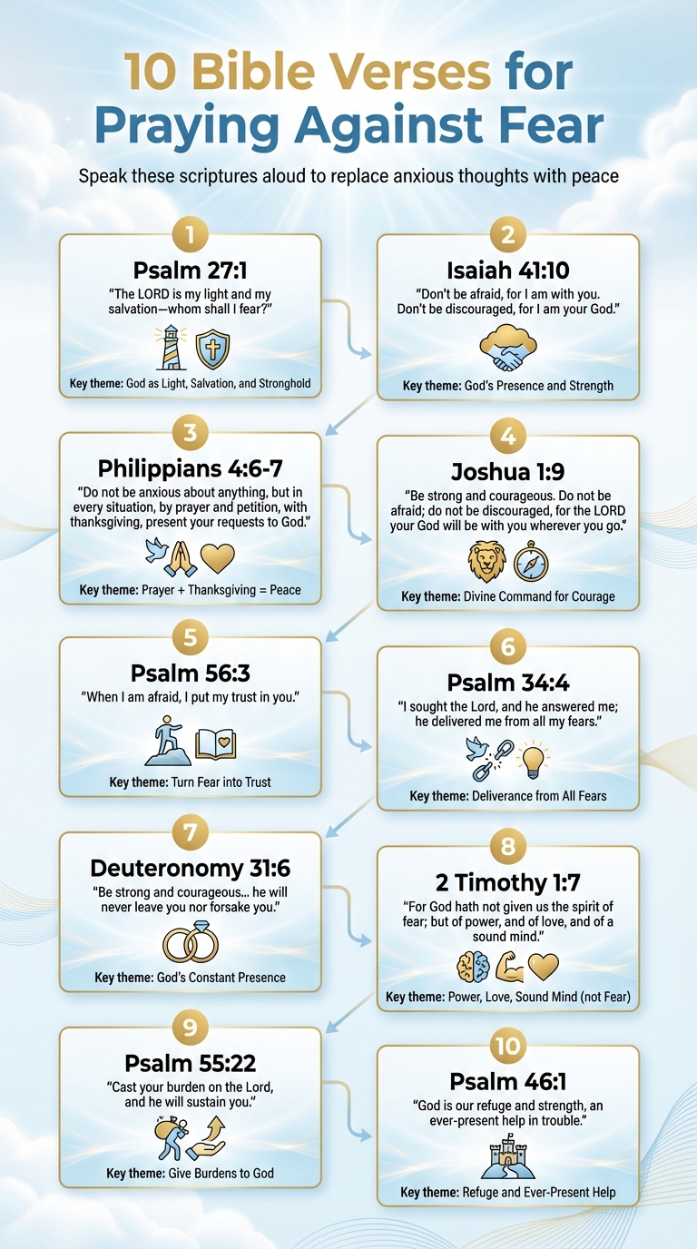 10 Bible Verses for Praying Against Fear - Quick Reference Guide