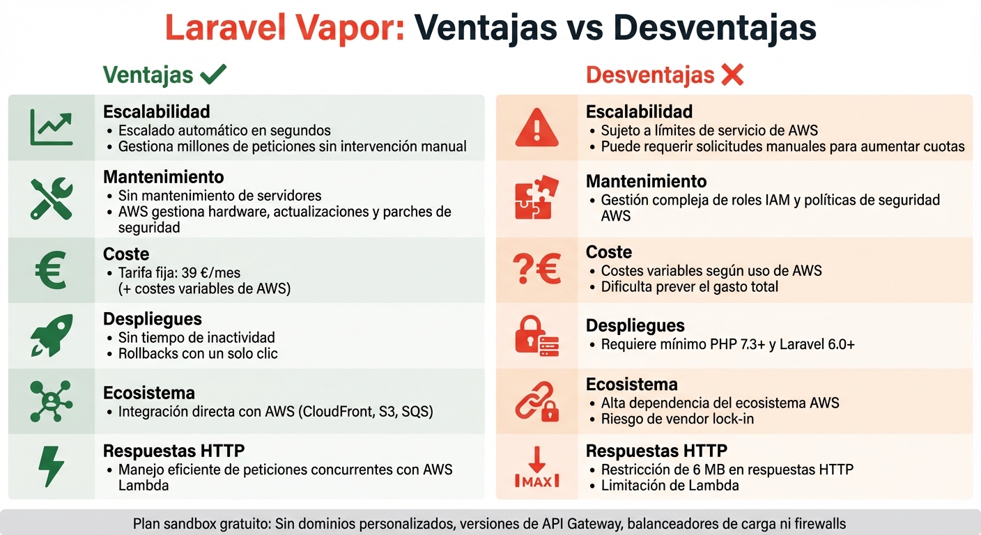 Laravel Vapor: Ventajas y Desventajas - Comparativa Completa