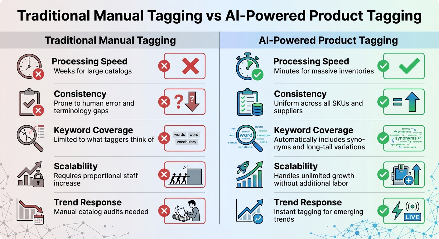 AI-Powered vs Traditional Manual Product Tagging Comparison
