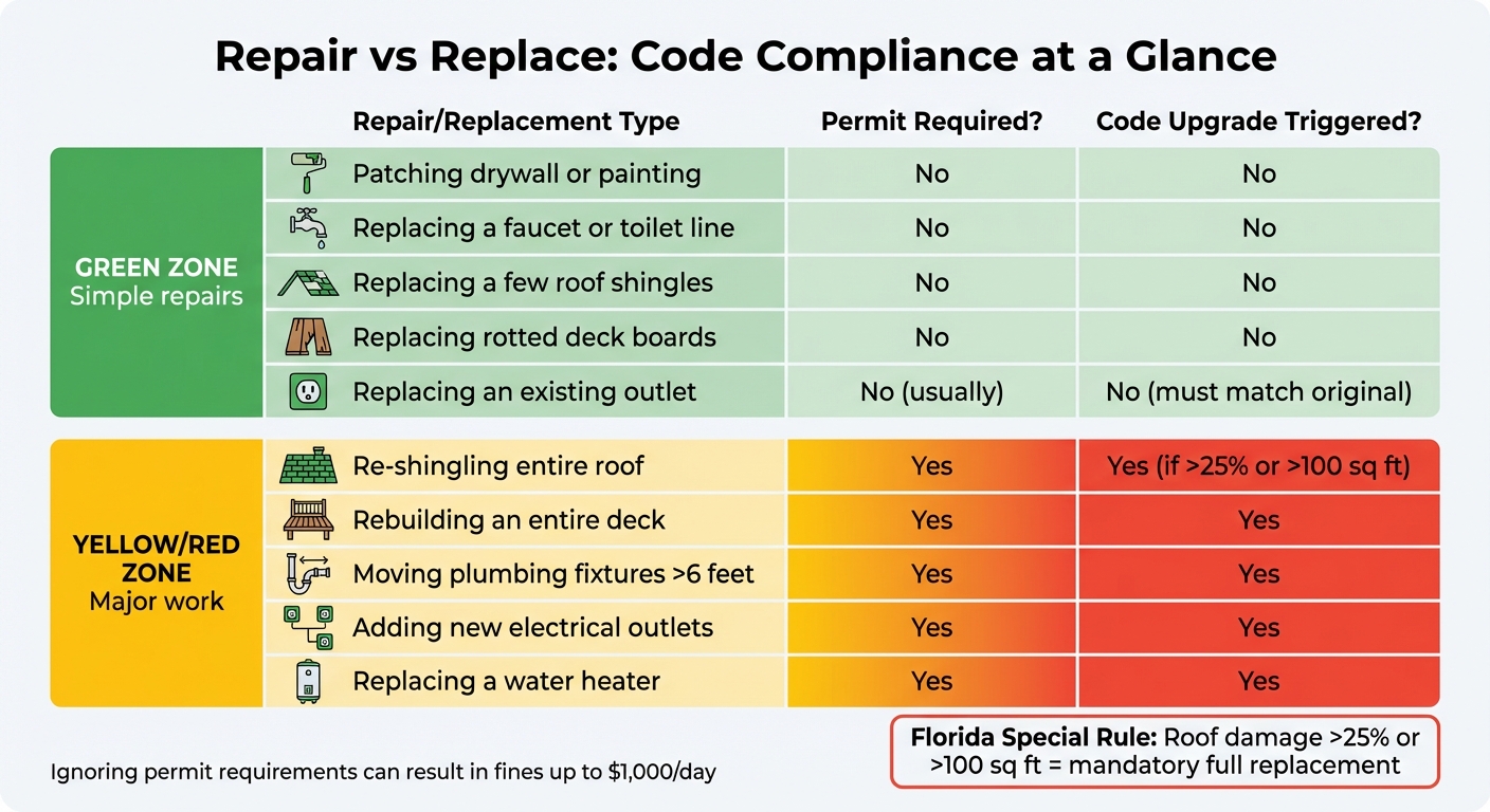 Home Repair vs Replacement: Permit and Code Compliance Requirements