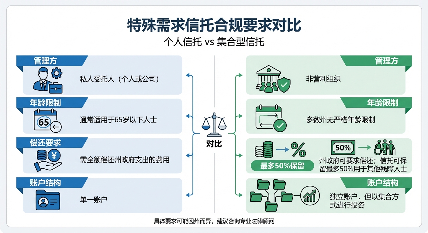 个人特殊需求信托与集合型特殊需求信托合规要求对比
