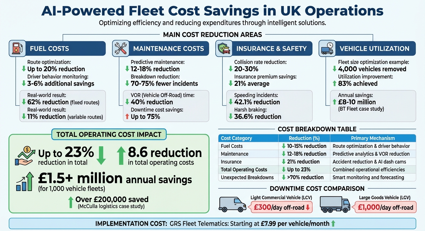 AI Fleet Management Cost Savings: Fuel, Maintenance, and Insurance Reductions