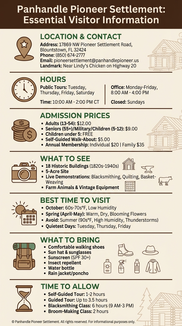 Panhandle Pioneer Settlement Visitor Quick Reference Guide