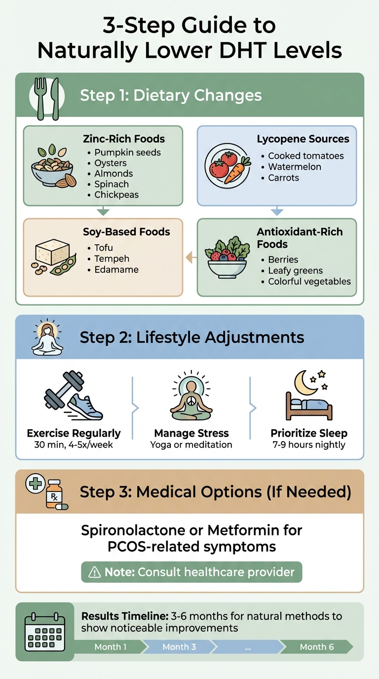 3-Step Guide to Naturally Lower DHT Levels Through Diet and Lifestyle
