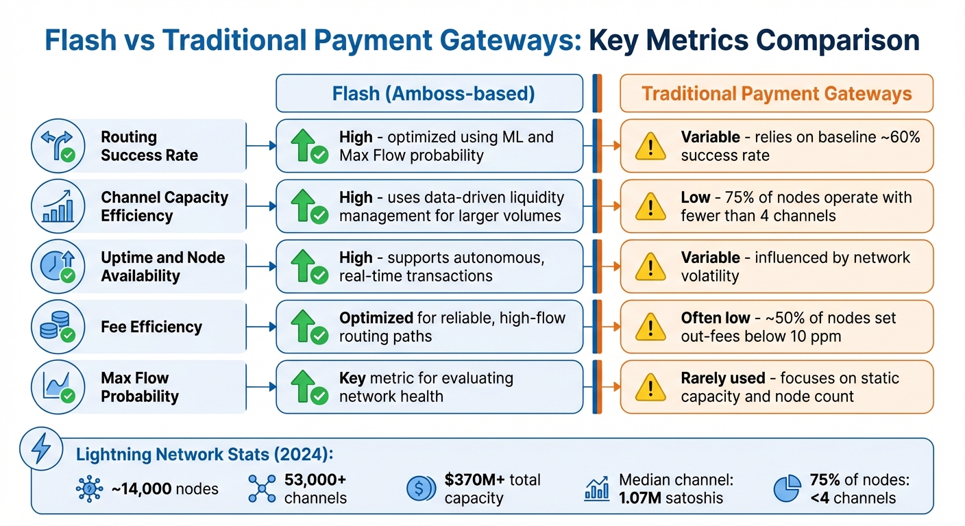 Flash vs Traditional Lightning Network Payment Gateways Comparison
