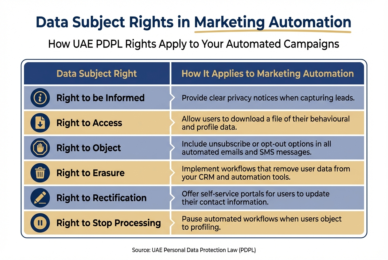 Data Subject Rights Under UAE PDPL for Marketing Automation