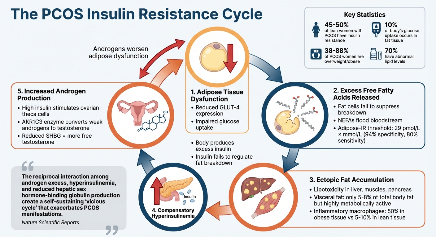 The PCOS Insulin Resistance Cycle: How Adipose Tissue Dysfunction Creates a Vicious Loop