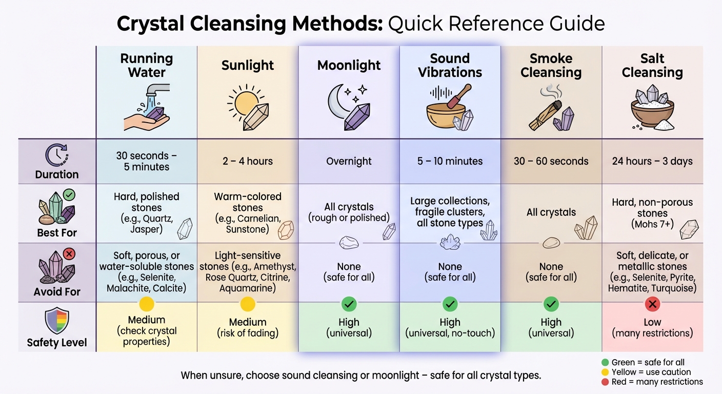 Crystal Cleansing Methods Comparison Guide