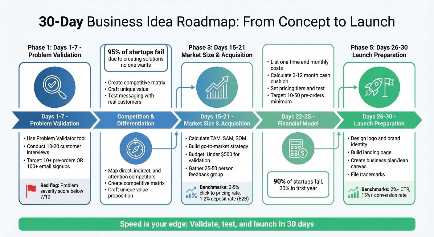30-Day Business Idea Validation Roadmap: From Concept to Launch