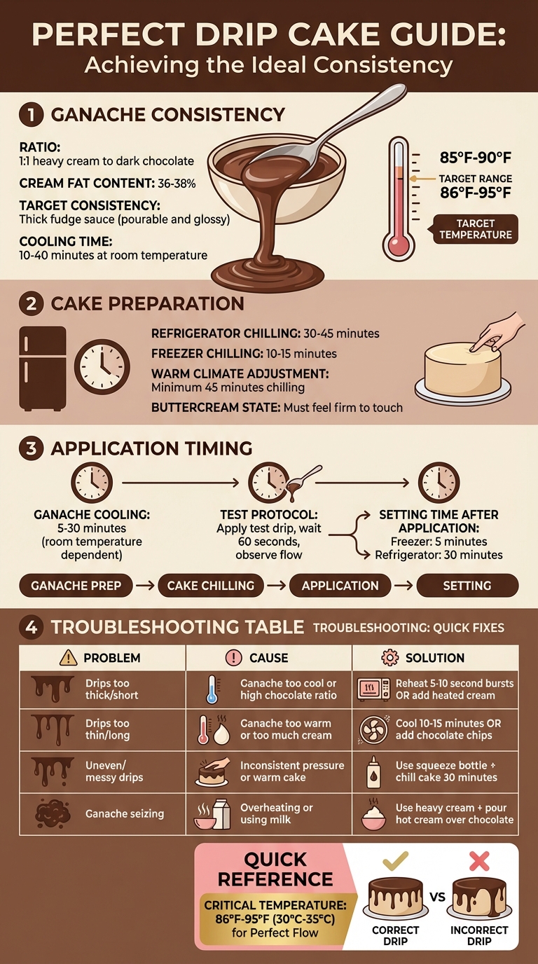 Drip Cake Temperature and Timing Guide for Perfect Ganache Application
