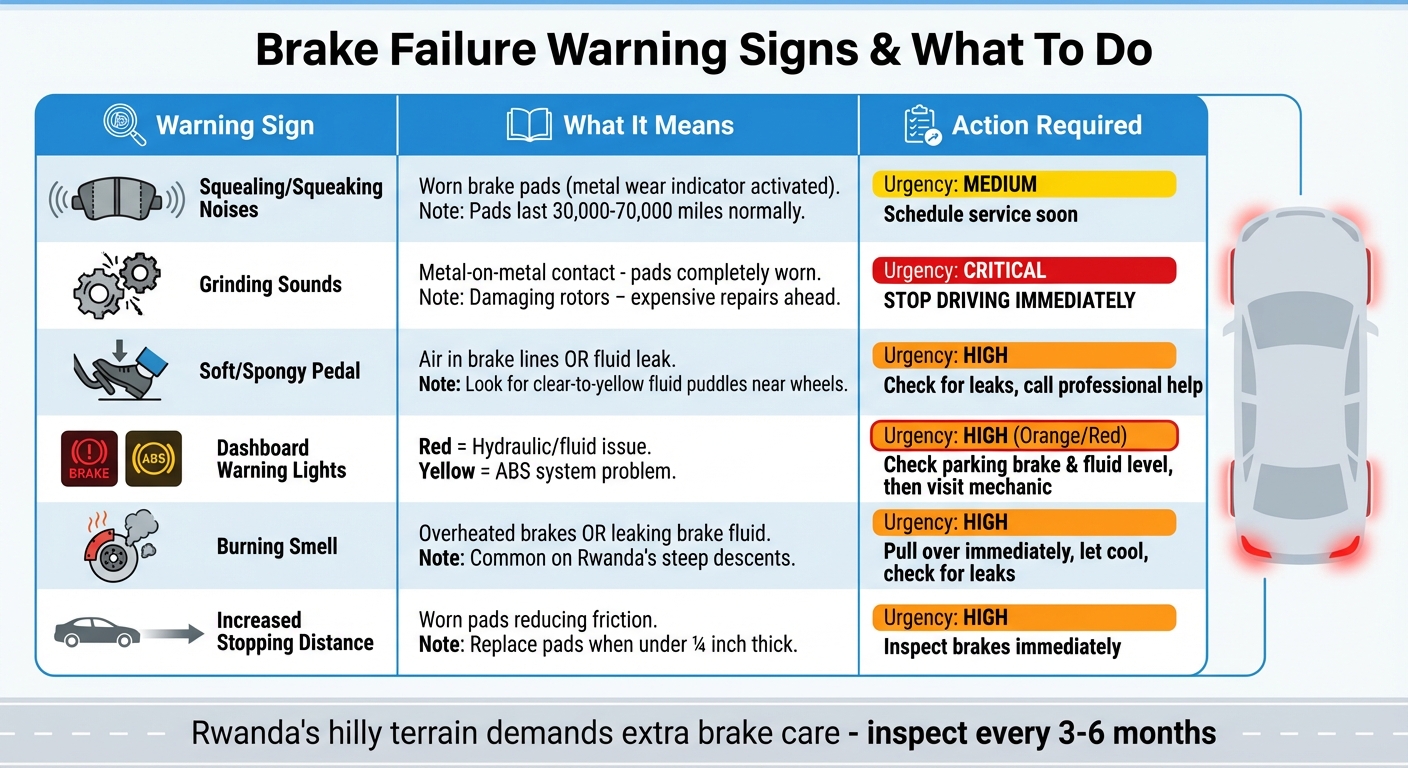 Brake Failure Warning Signs and Required Actions for Rwanda Drivers