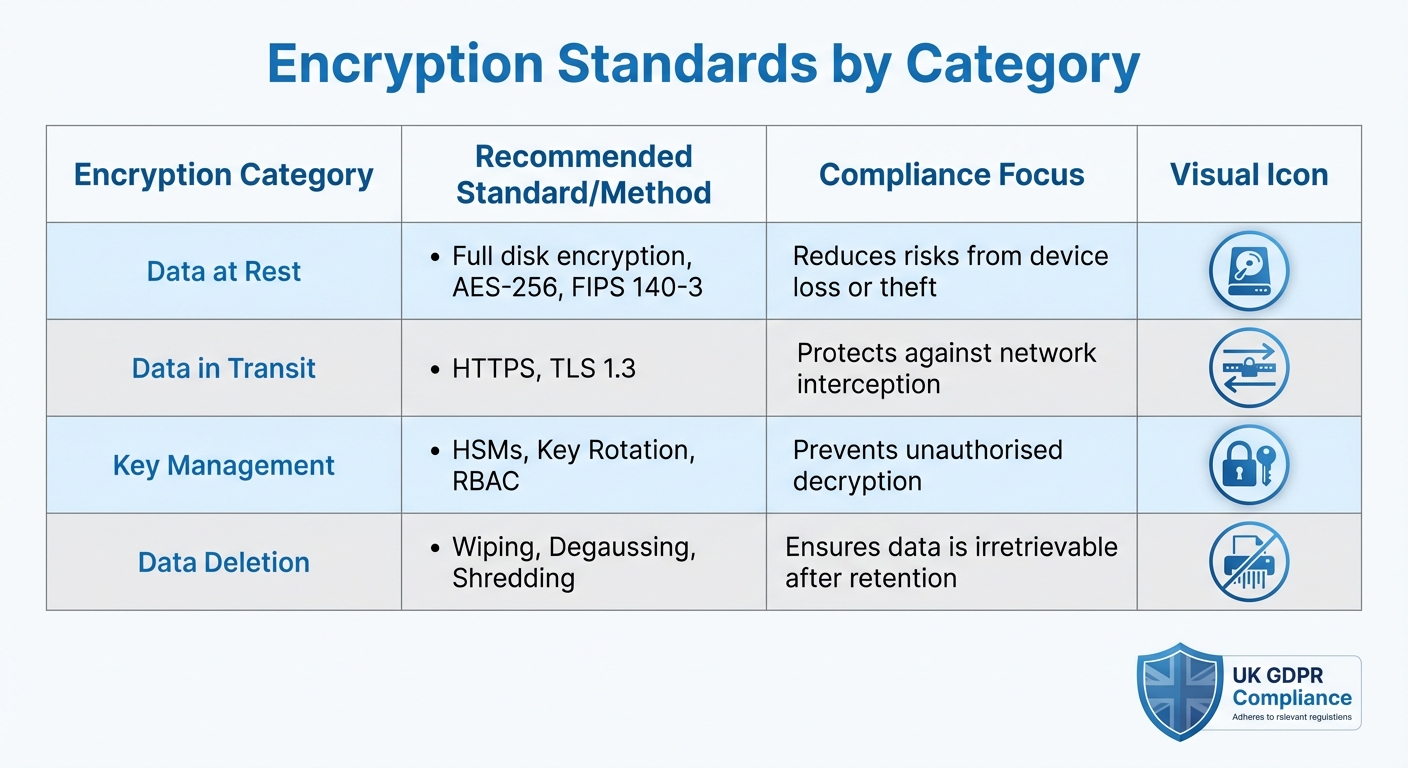 UK GDPR Encryption Standards by Data Category