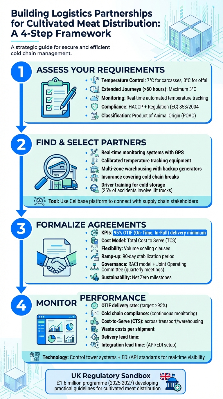 4-Step Framework for Building Cultivated Meat Logistics Partnerships