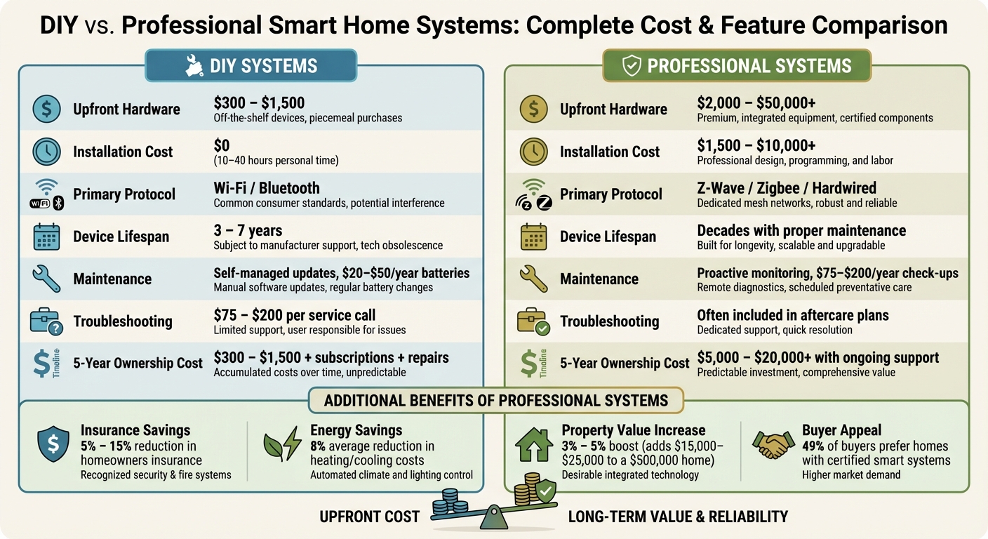 DIY vs Professional Smart Home Systems Cost and Features Comparison