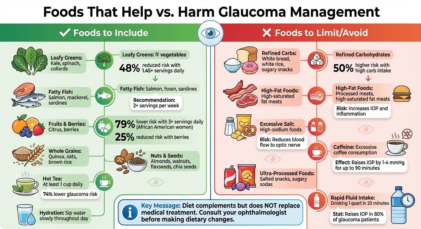 Glaucoma Diet Guide: Protective vs High-Risk Foods Comparison