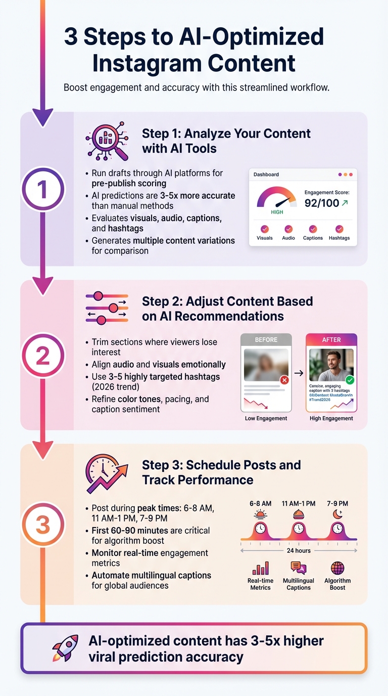 3-Step AI Content Optimization Process for Instagram Virality