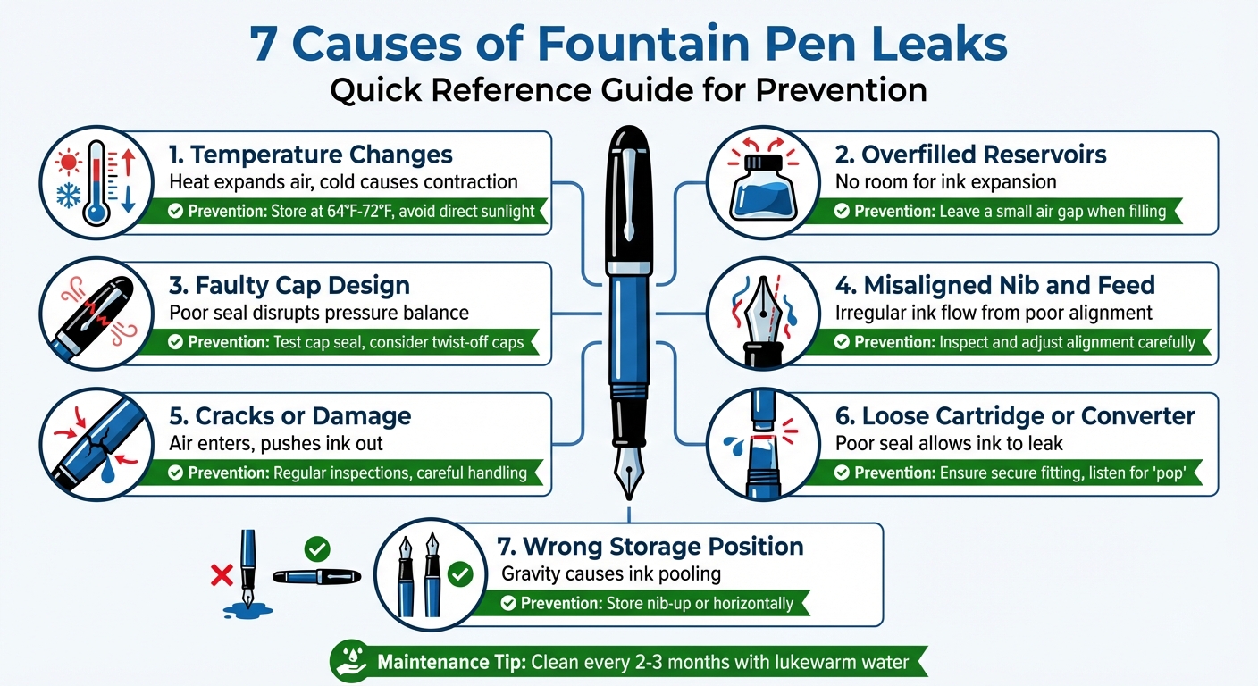 7 Common Causes of Fountain Pen Leaks and Prevention Tips