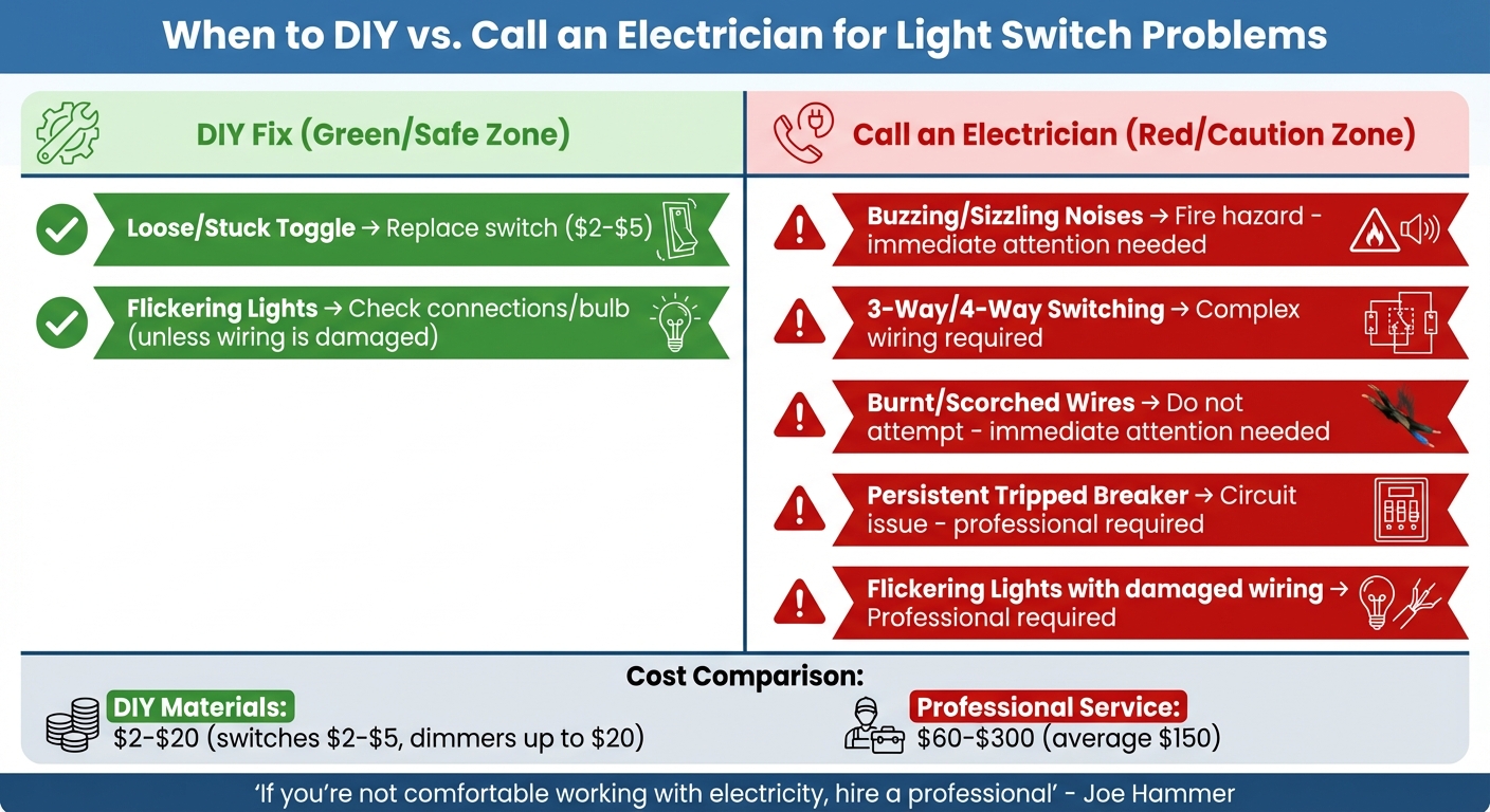 DIY vs Professional Light Switch Repair Decision Guide