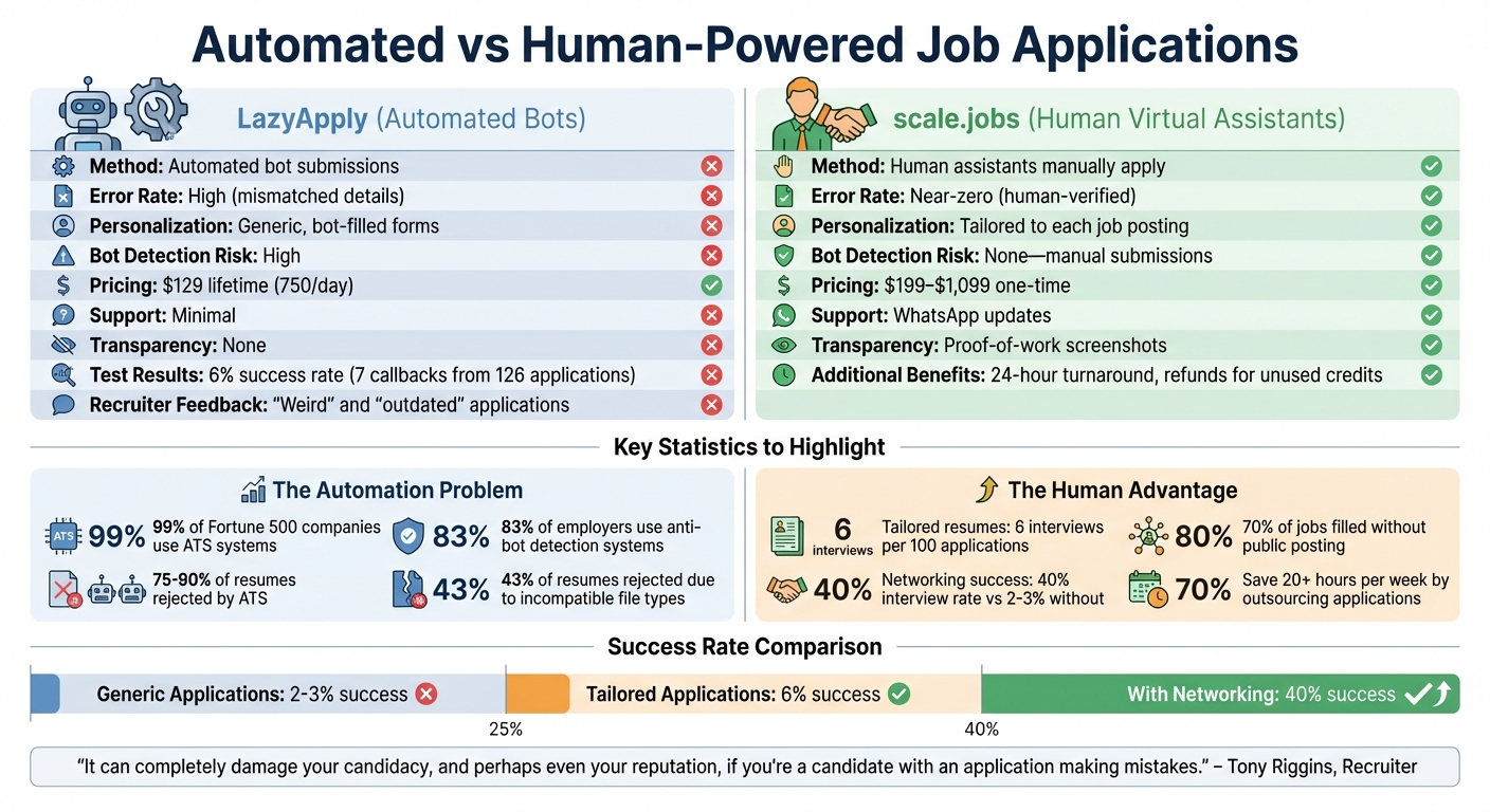 Automated vs Human-Powered Job Application Services Comparison