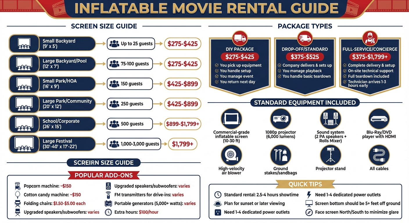 Inflatable Movie Screen Sizes and Pricing Guide by Event Type