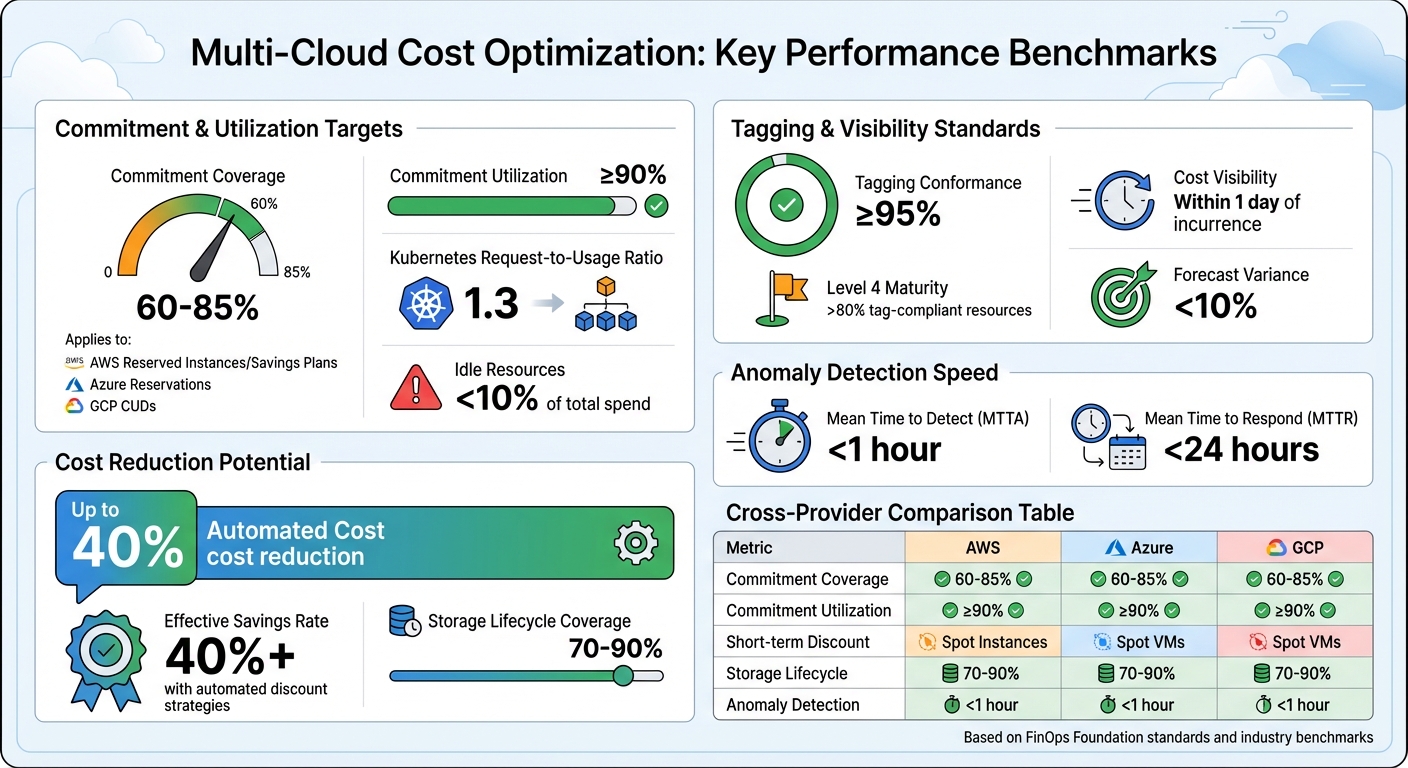 Multi-Cloud Cost Optimization Benchmarks and Key Performance Metrics