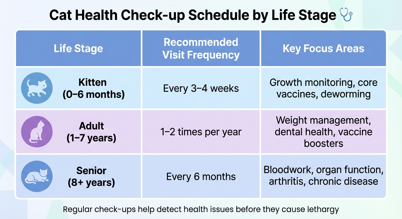 Cat Veterinary Visit Schedule by Life Stage