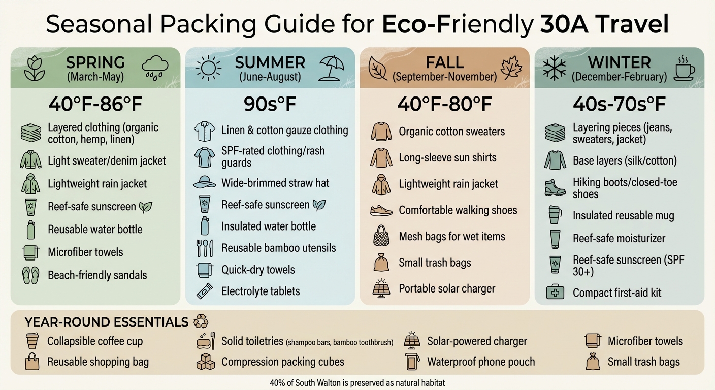 Seasonal Packing Guide for Eco-Friendly 30A Travel