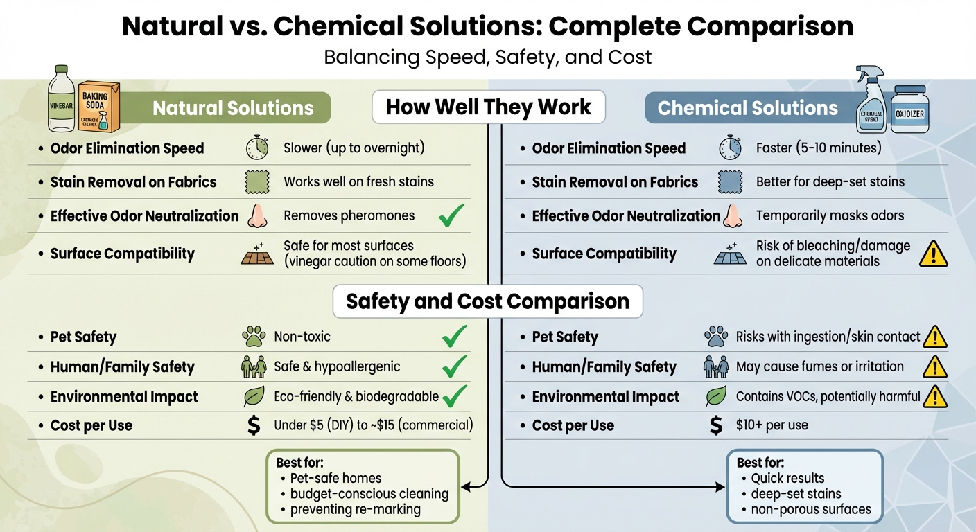 Natural vs Chemical Cat Urine Odor Solutions Comparison Chart