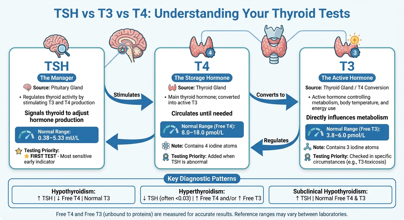 TSH T3 T4 Thyroid Hormones Comparison Chart