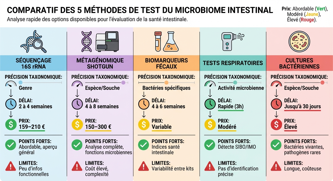 Comparatif des 5 Tests du Microbiote Intestinal : Prix, Délais et Précision
