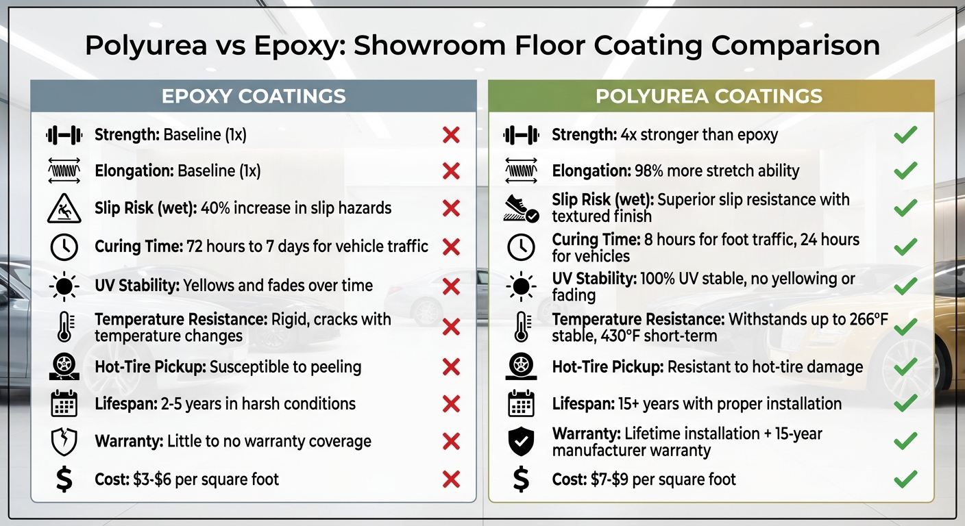 Concrete Coatings For Safer Showroom Floors 5 Polyurea Vs Epoxy Showroom Floor Coatings Comparison