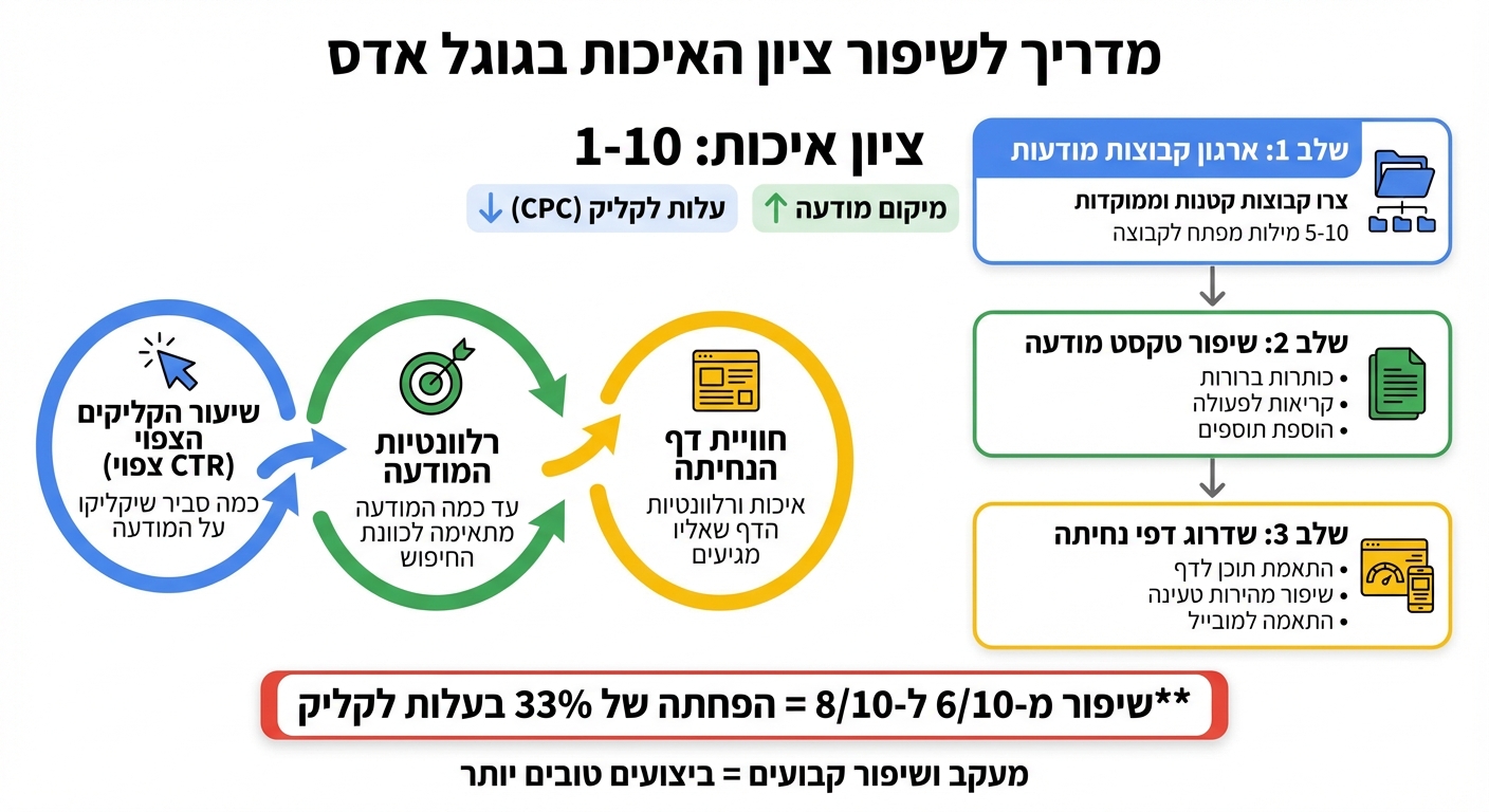 תהליך שיפור ציון האיכות בגוגל אדס - 3 שלבים מרכזיים