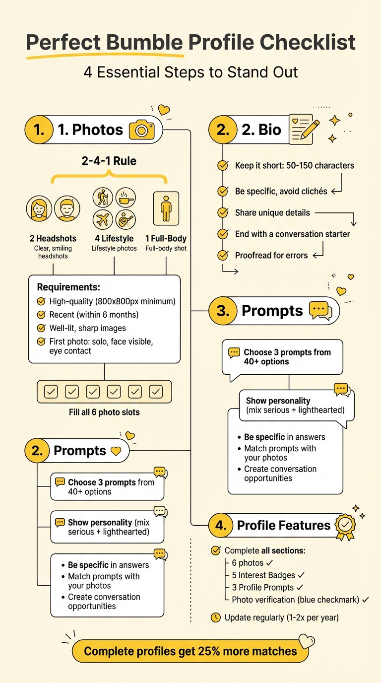 Bumble Profile Optimization Checklist: 4 Key Steps to More Matches