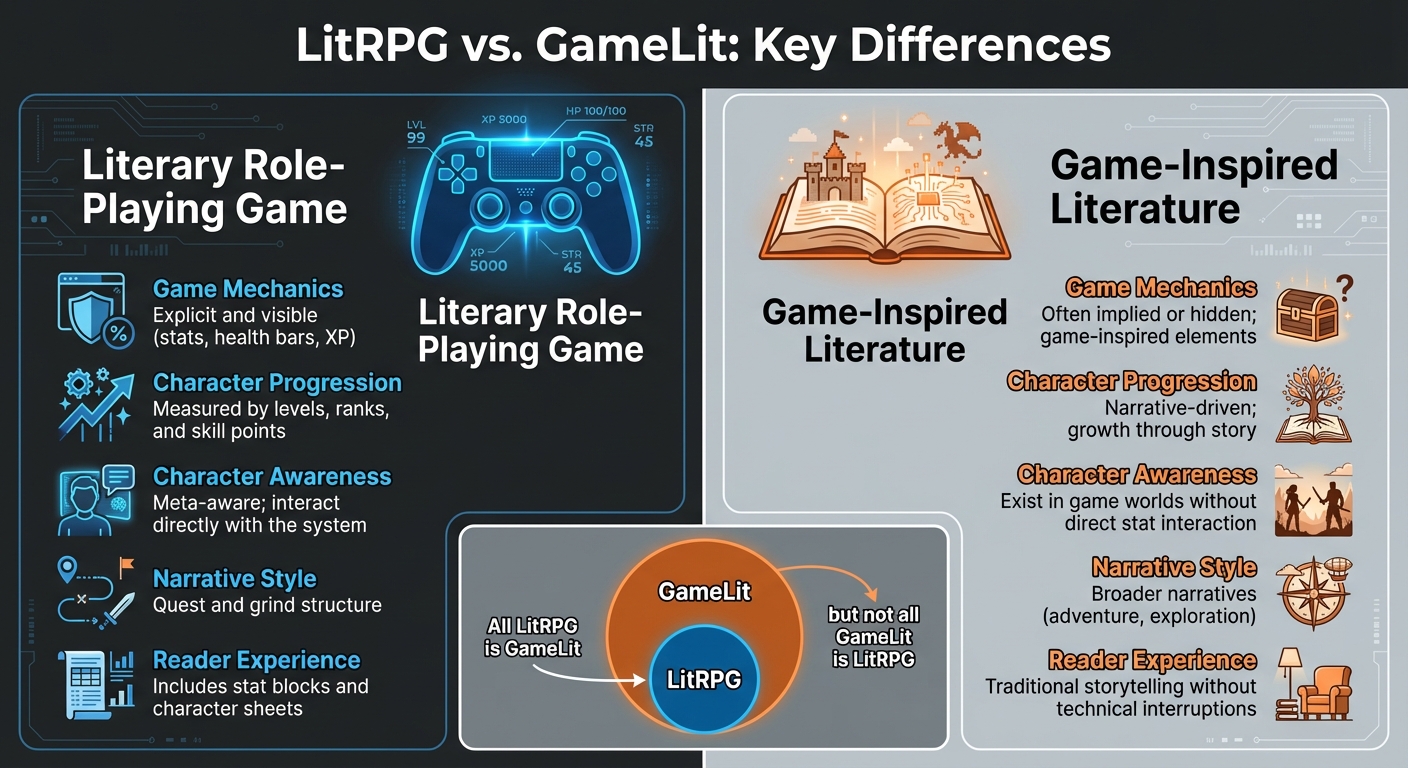 LitRPG vs GameLit: Key Differences in Game Mechanics and Storytelling