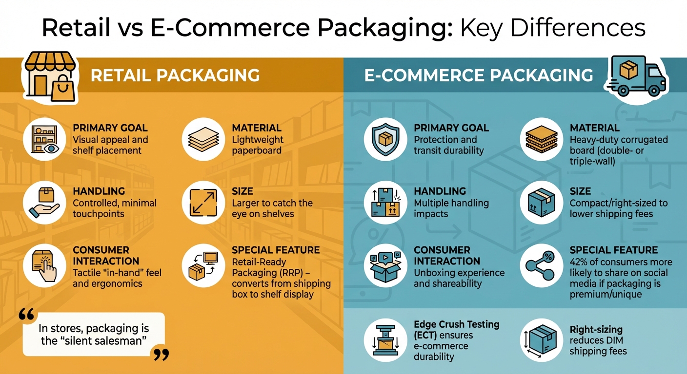 Retail vs E-Commerce Packaging Requirements Comparison