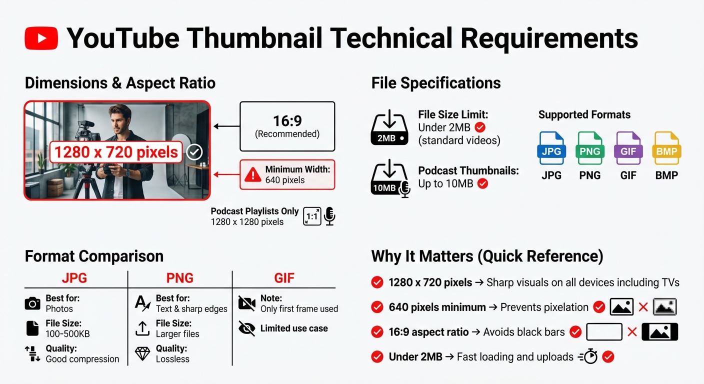 YouTube Thumbnail Technical Requirements and Specifications Guide