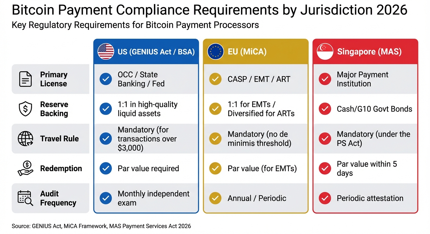 Bitcoin Payment Compliance Requirements by Jurisdiction 2026